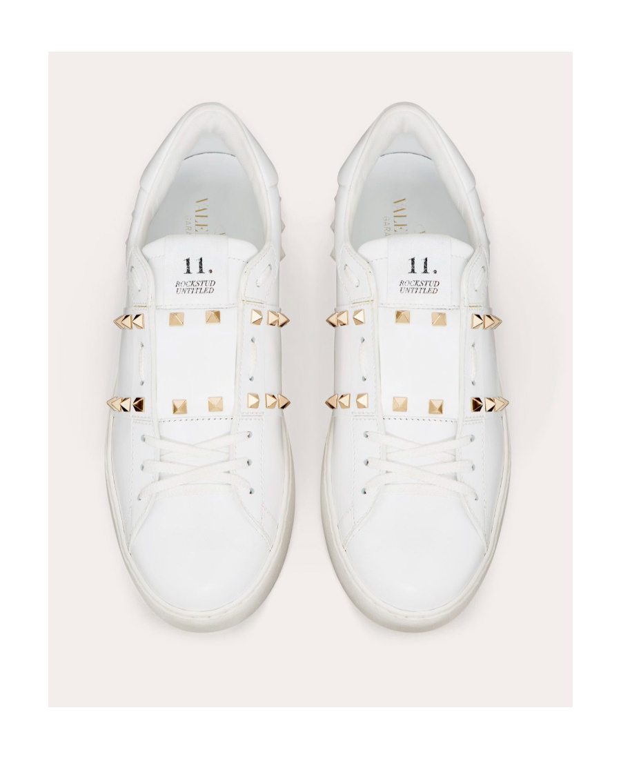 Valentino Rivet-decorated Casual Sneakers In White