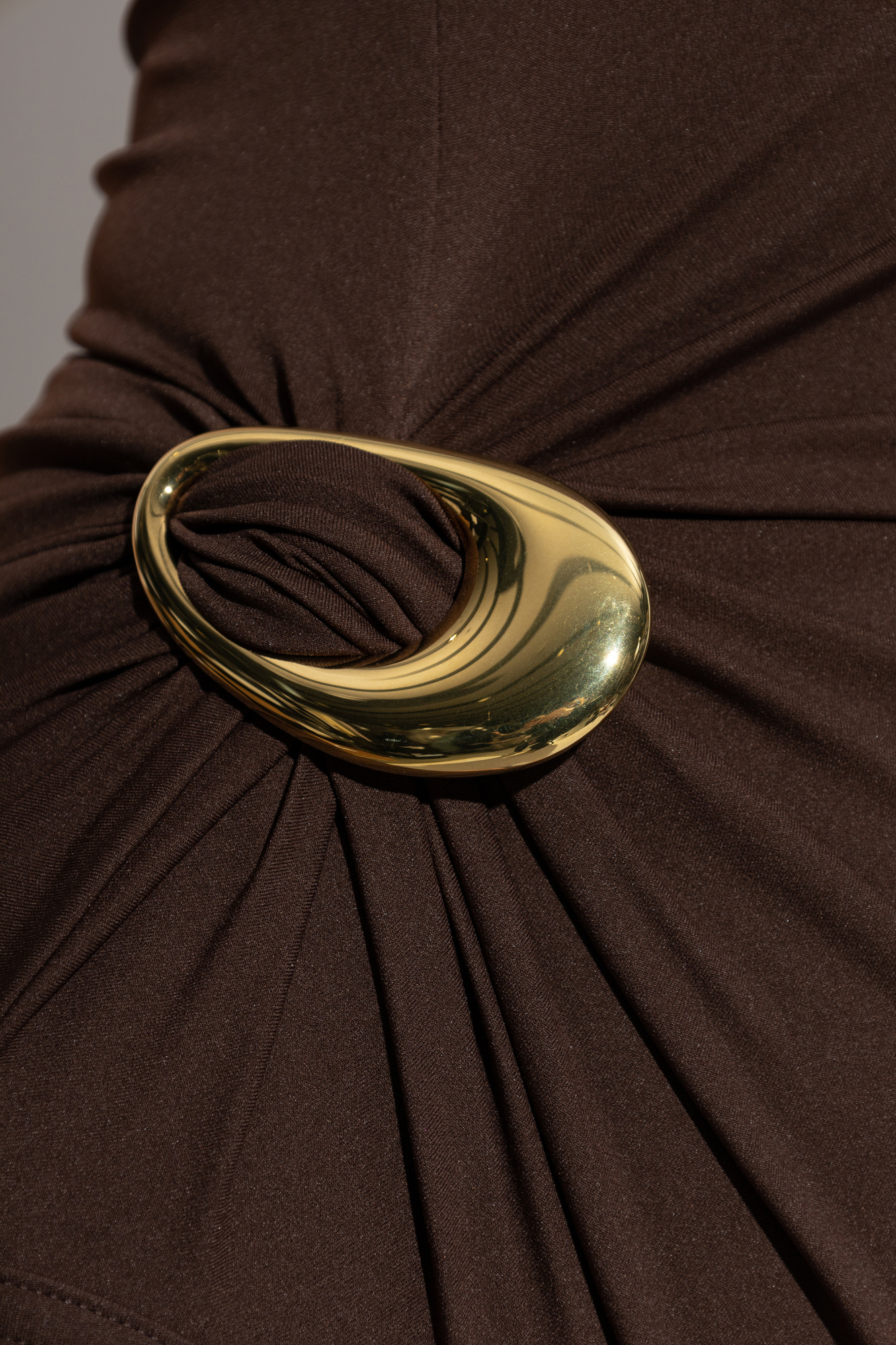 Bottega Veneta Brown Stretch Nylon Swimsuit In Black