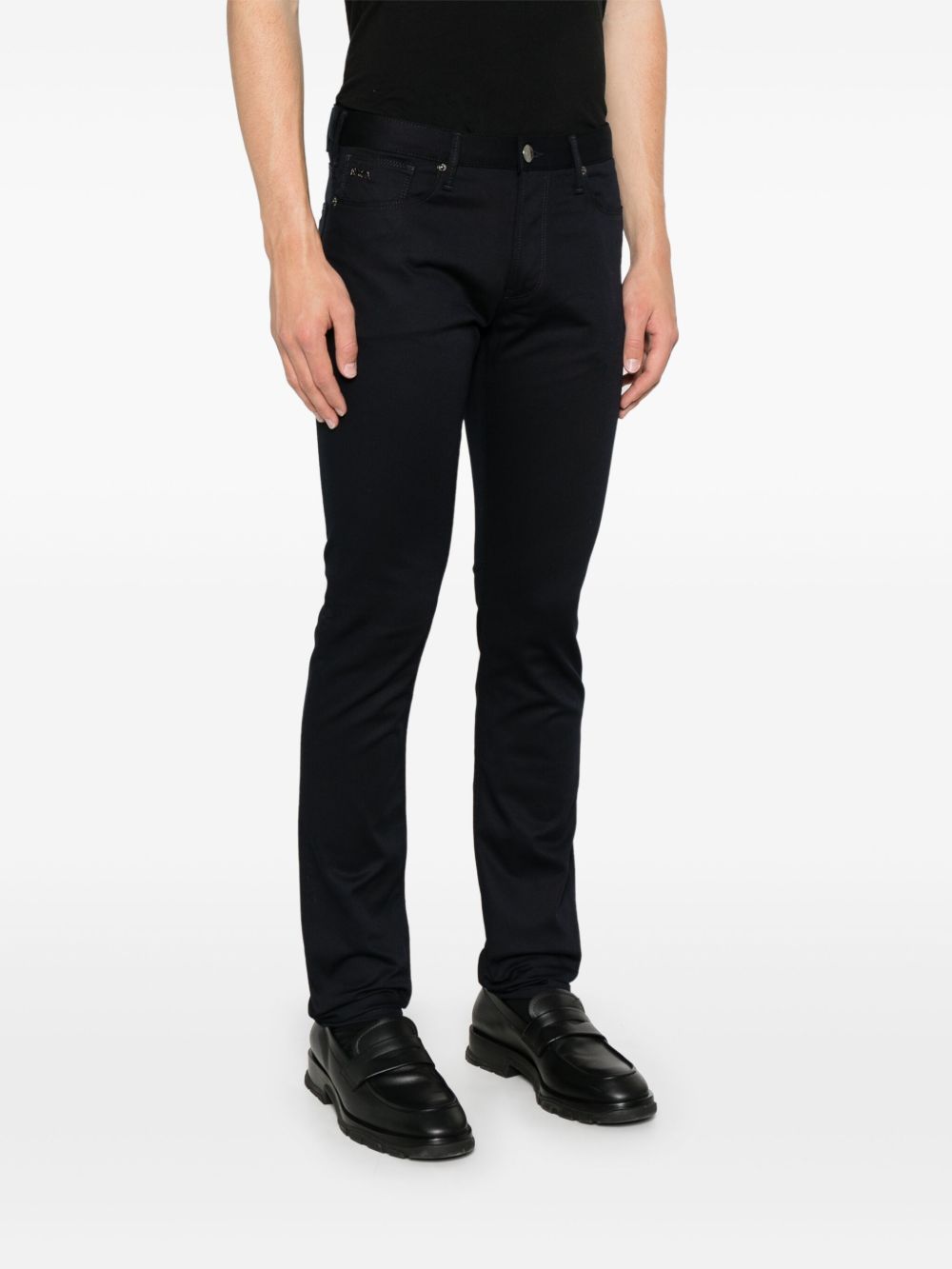 Emporio Armani Man Pants Black Size 31 Cotton, Elastane In Black
