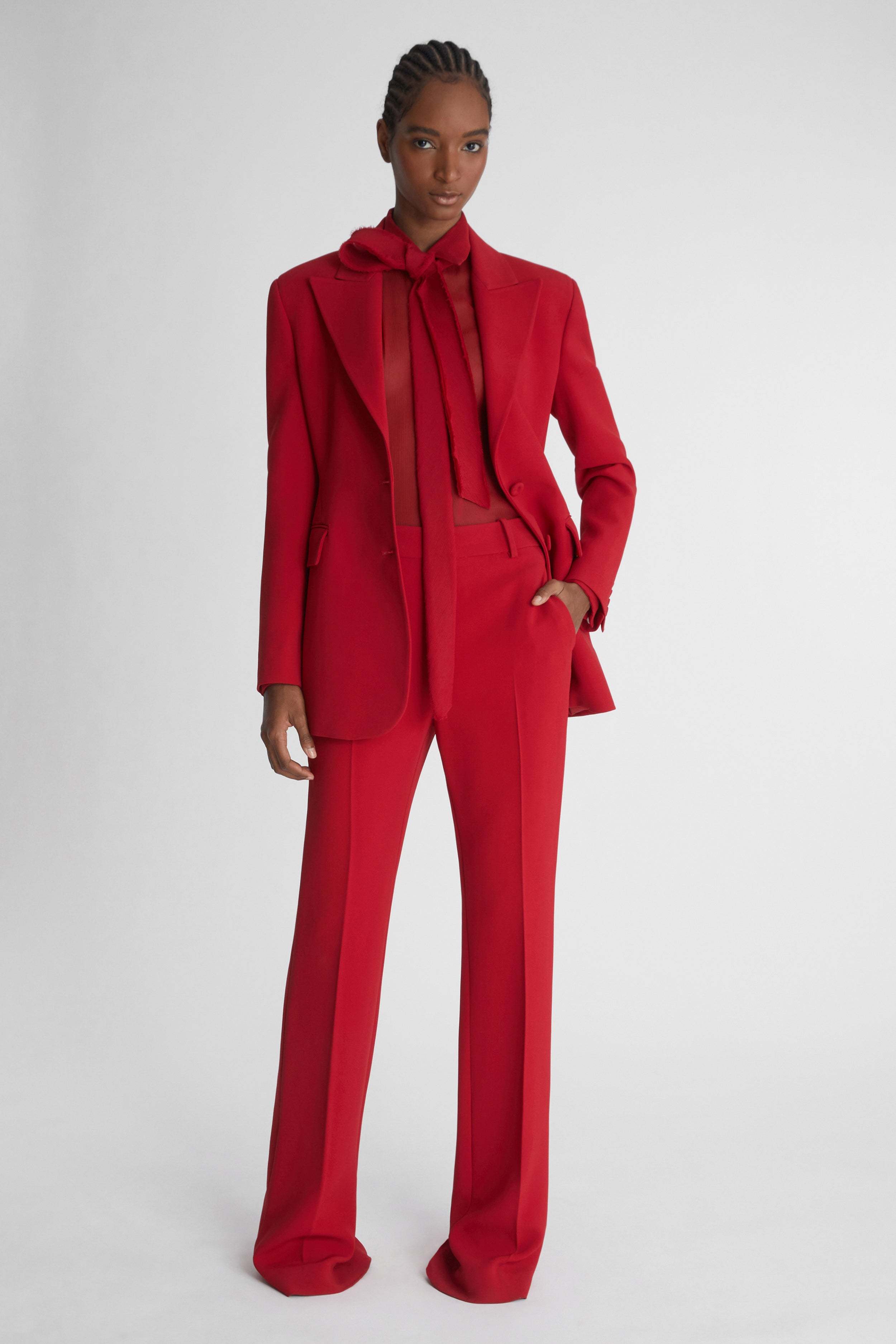 Ermanno Scervino High Waist Flared Trousers In Red