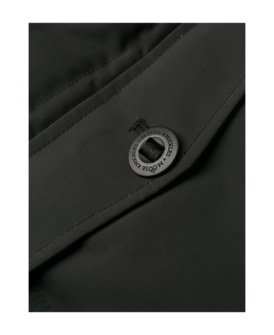 Moose Knuckles Fit Hooded Down Jacket In Black