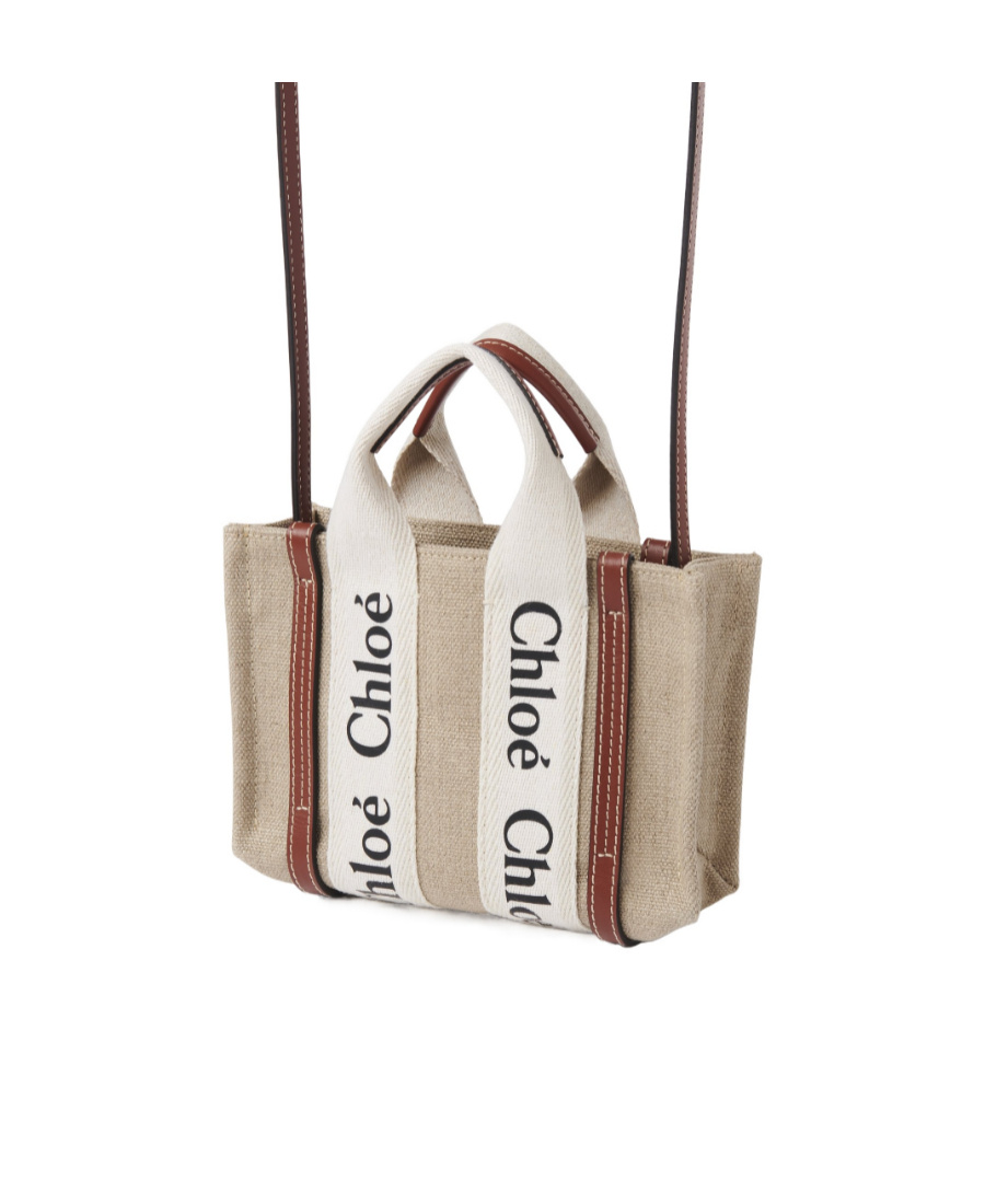 Shop Chloé Woody Tote Bag In Nude