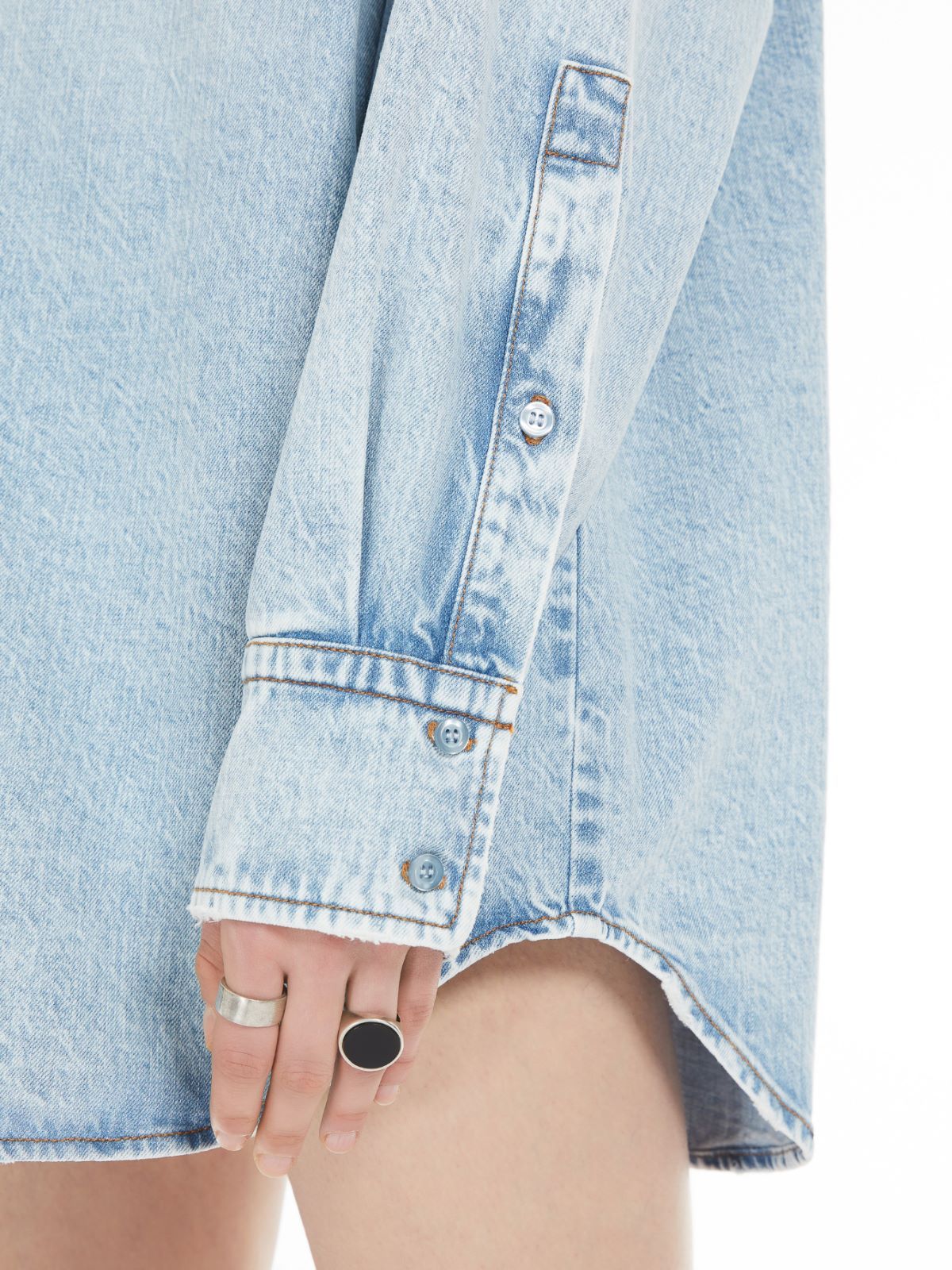 Sportmax Wide Denim Shirt In Blue