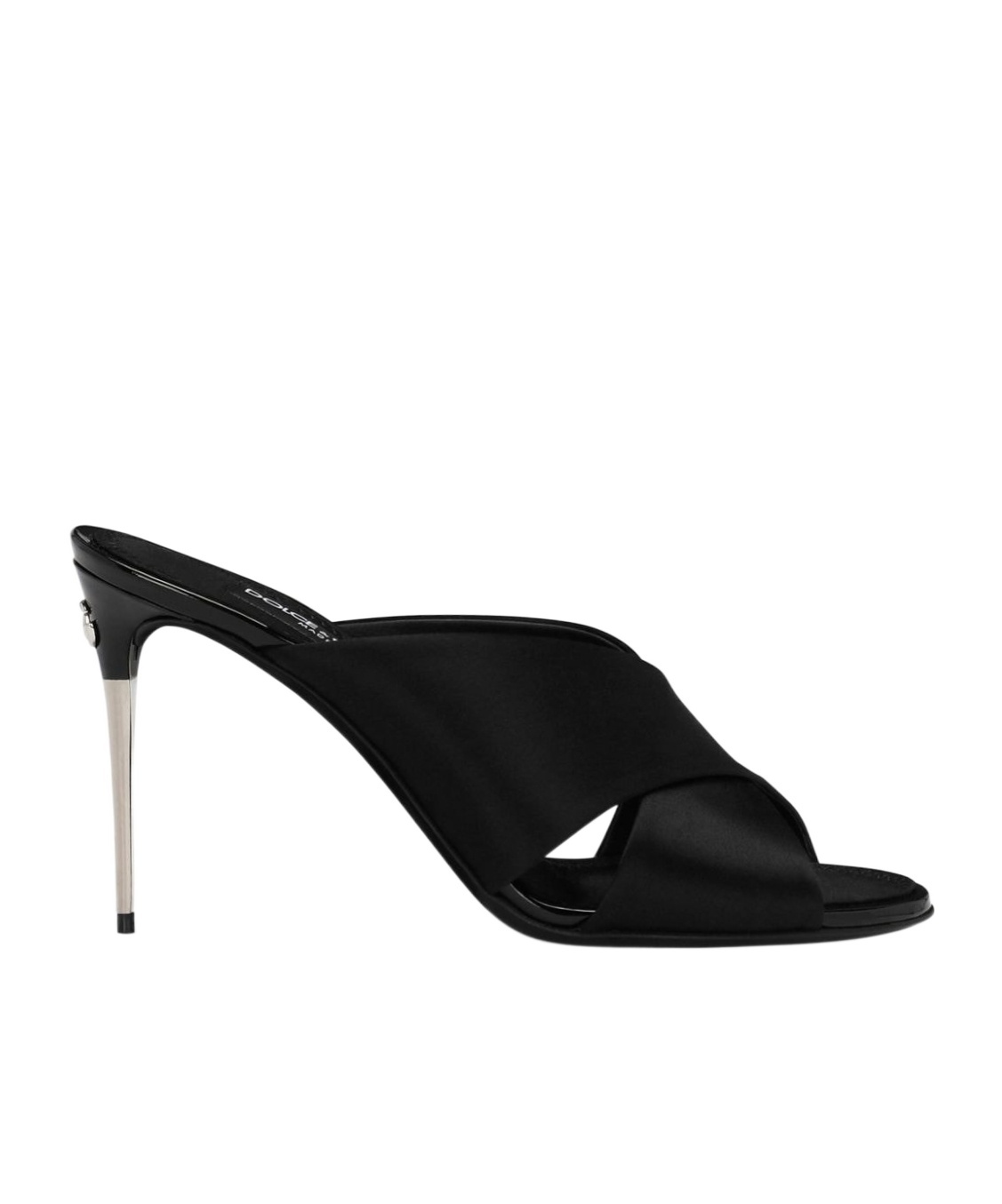 Dolce & Gabbana Satin Sandals With Back Monogram In Black