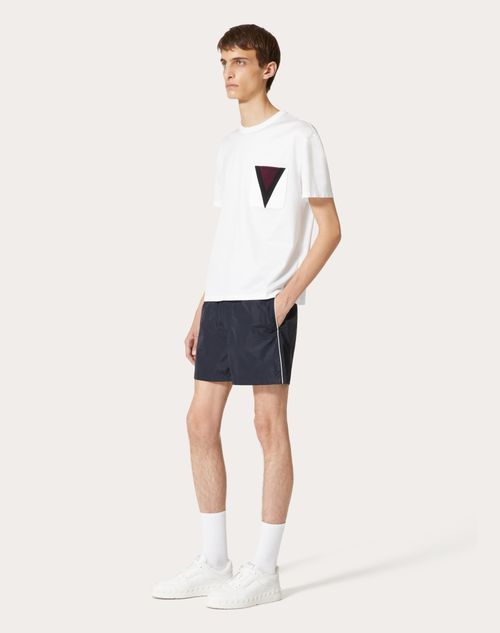 Valentino Garavani Nylon Bermuda Shorts In Black