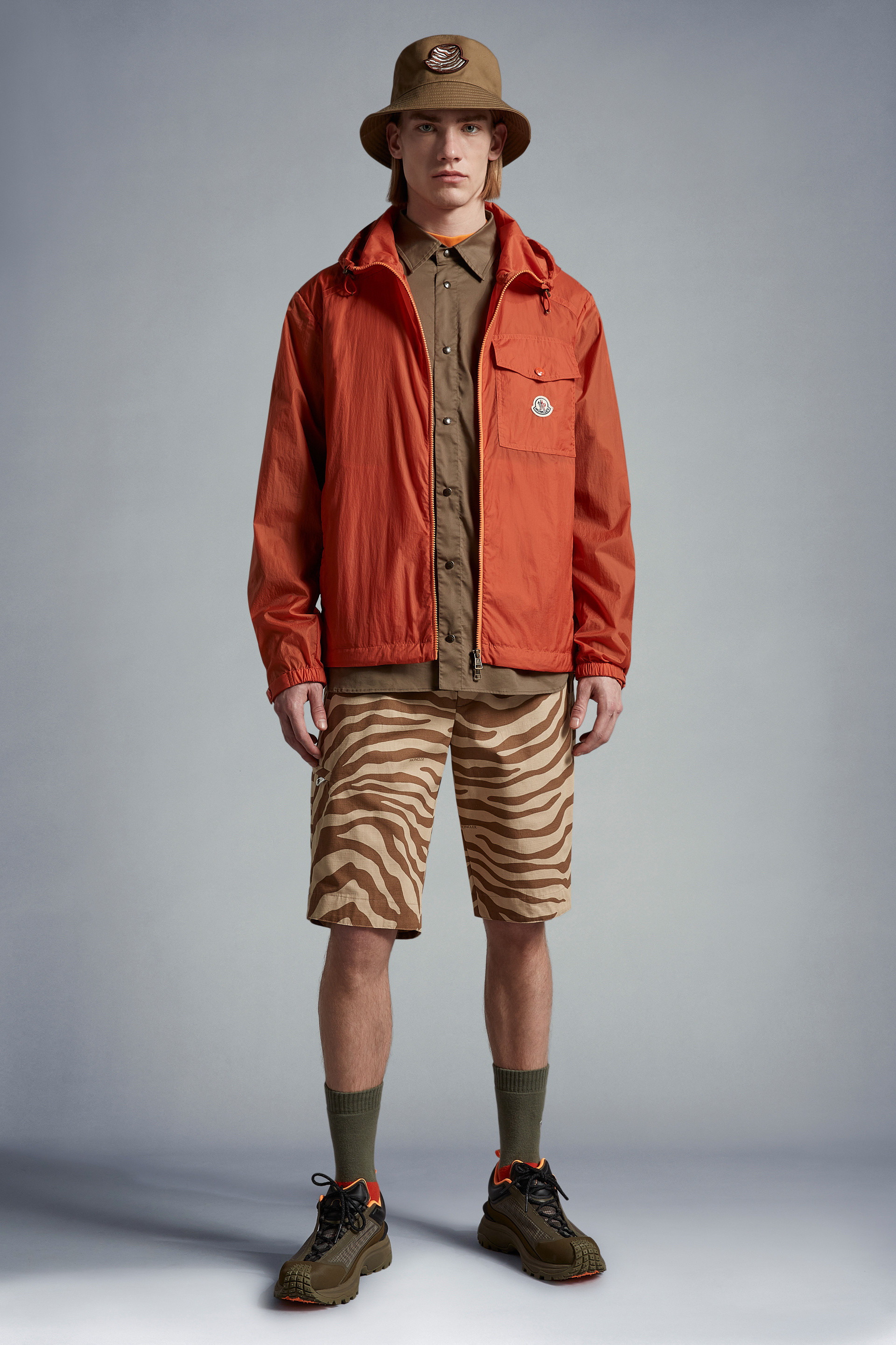 Moncler Samakar Hooded Jacket In Orange