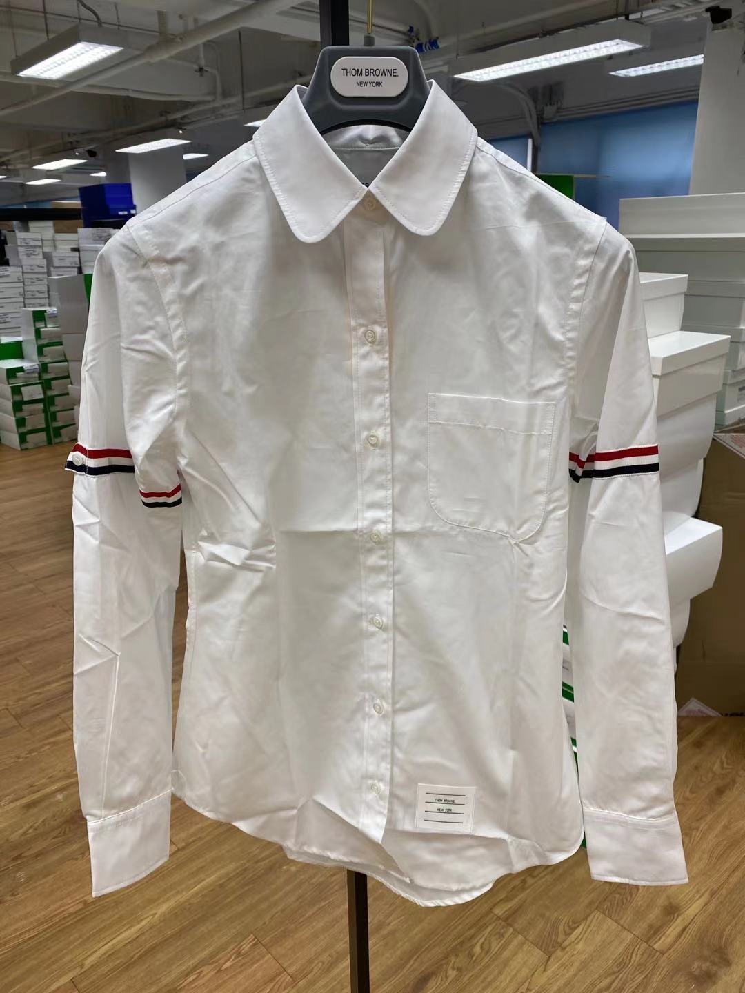 Thom Browne Grosgrain Armband Oxford Shirt In White