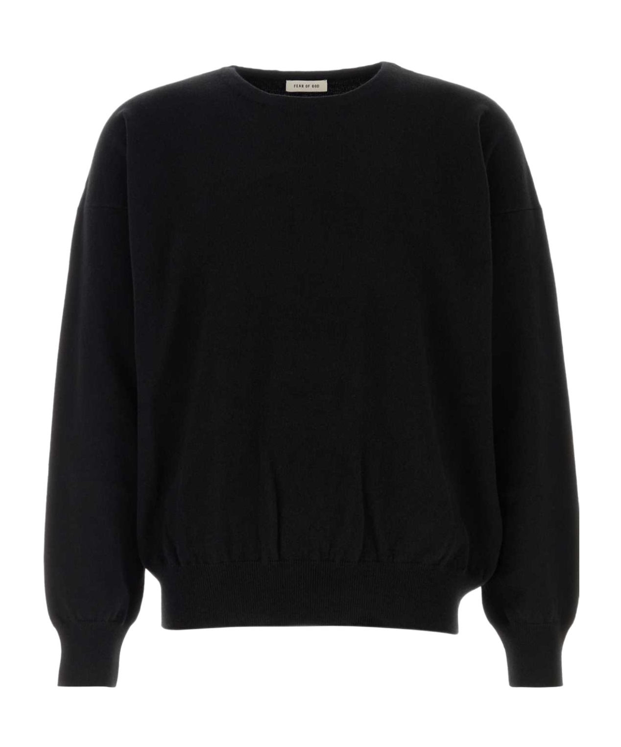 Fear Of God Cashmere Sweater With Long Sleeves And Ribbed Cuffs In Black