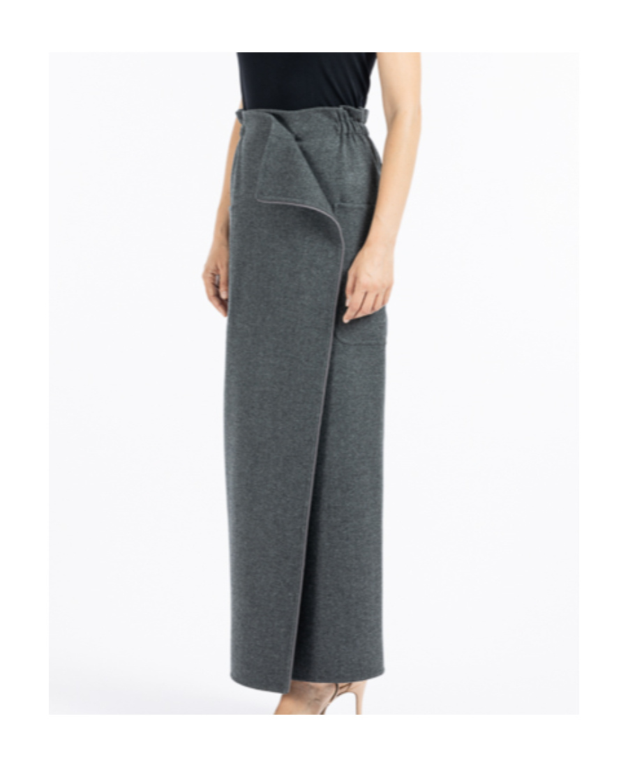 Max Mara Messina Wraparound Skirt In Gray