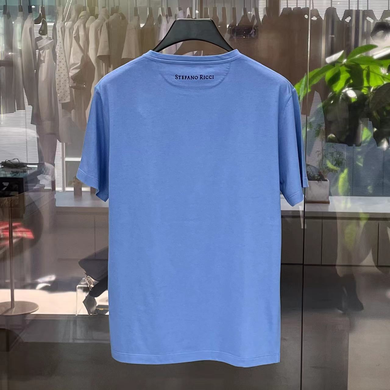 Stefano Ricci Logo Pattern T-shirt In Blue
