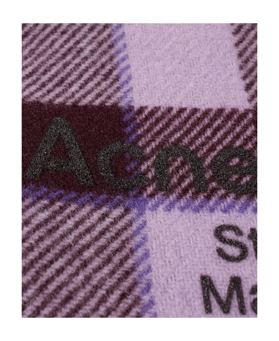 Acne Studios Check-print Wool Scarf In Multicolor
