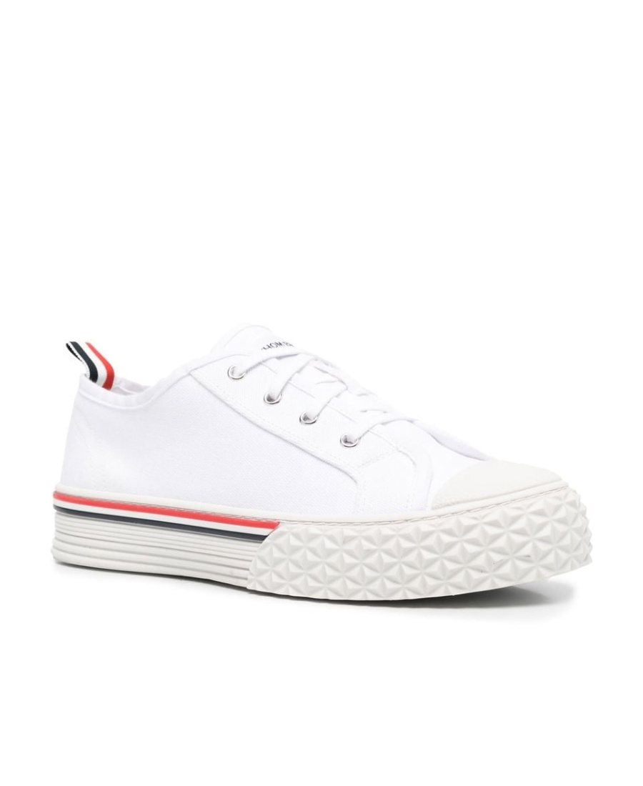 THOM BROWNE THOM BROWNE STRIPE TRIMMED LOW-TOP SNEAKERS