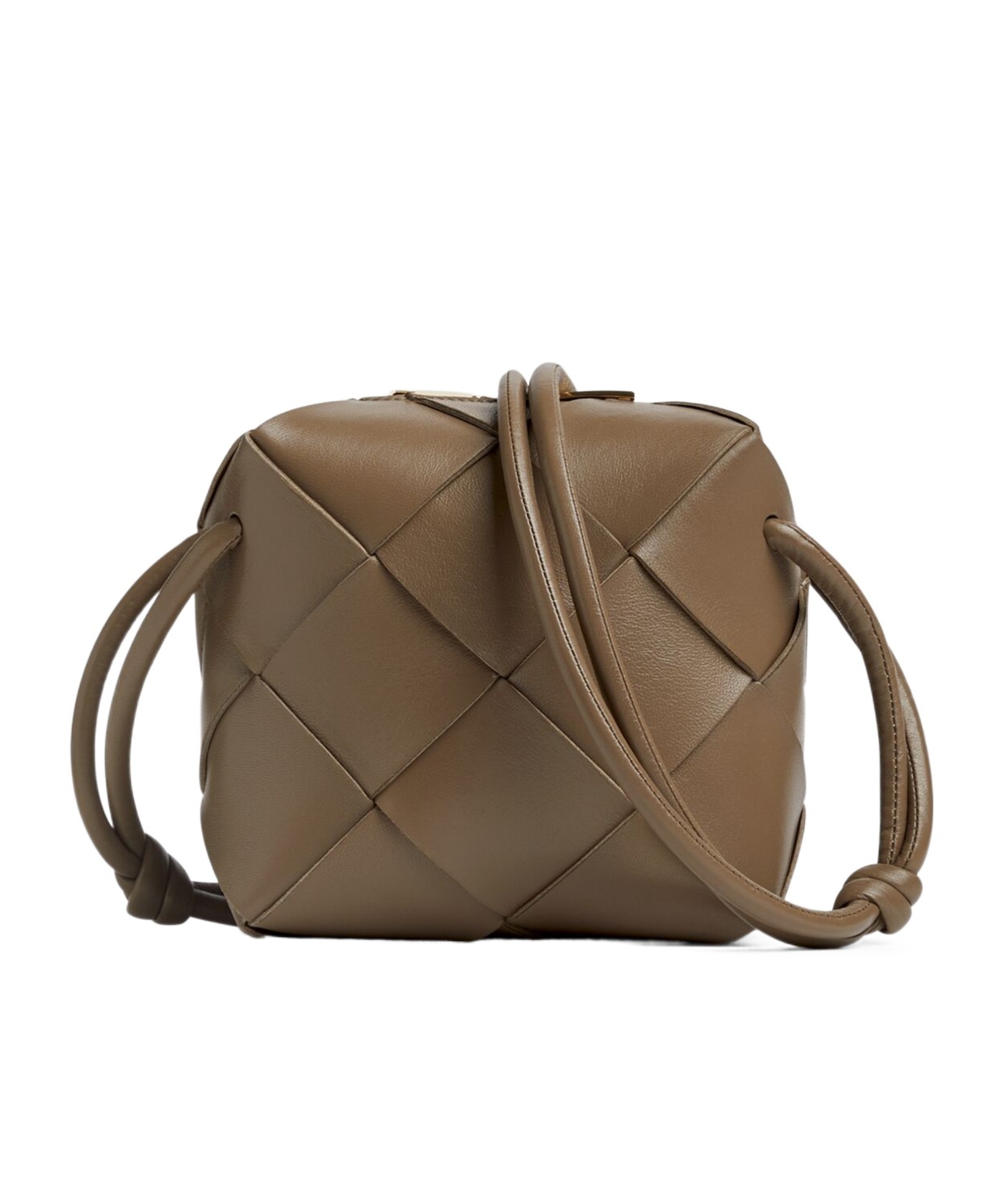 Bottega Veneta Mini Cassette Shoulder Bag In Brown