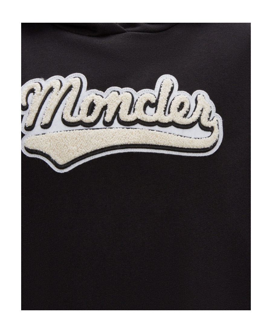 Moncler Kids Applique-logo Hoodie In Black