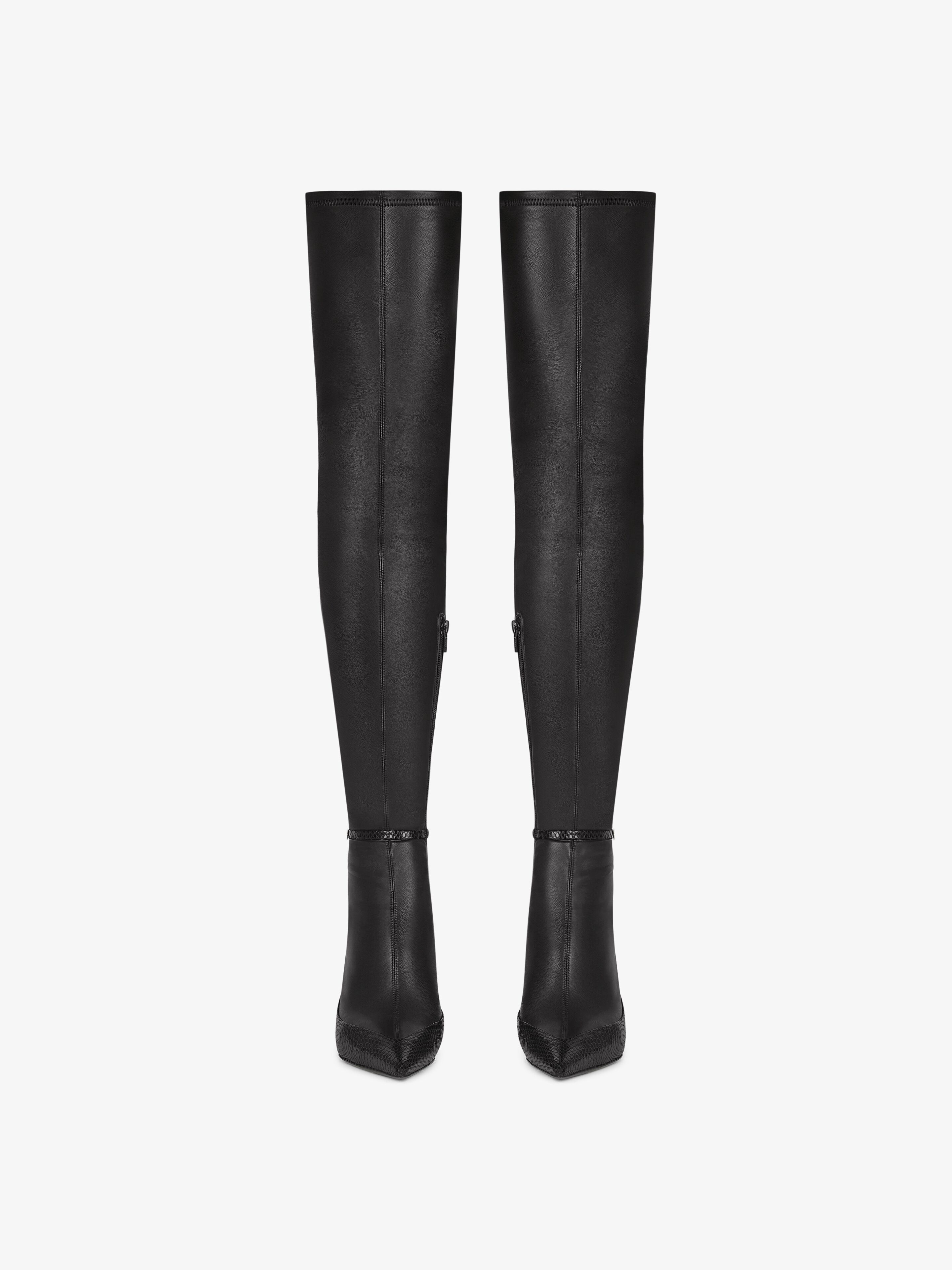 Givenchy Raven Over-the-knee Boots In Leather And Ayers In Black