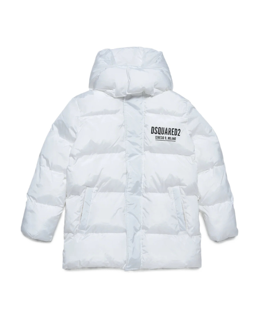 DSQUARED2 TEEN LOGO-PATCH PADDED COAT