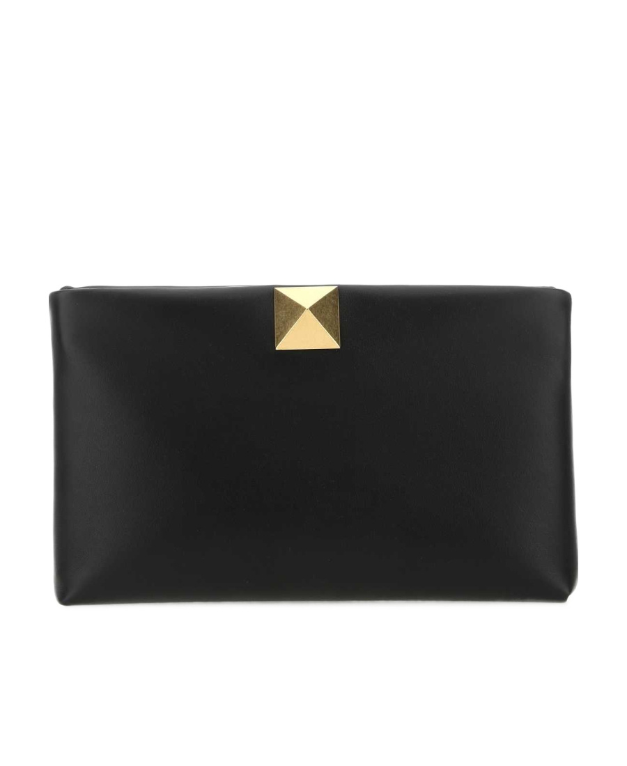 Shop Valentino One Stud Soft Clutch Bag In Black