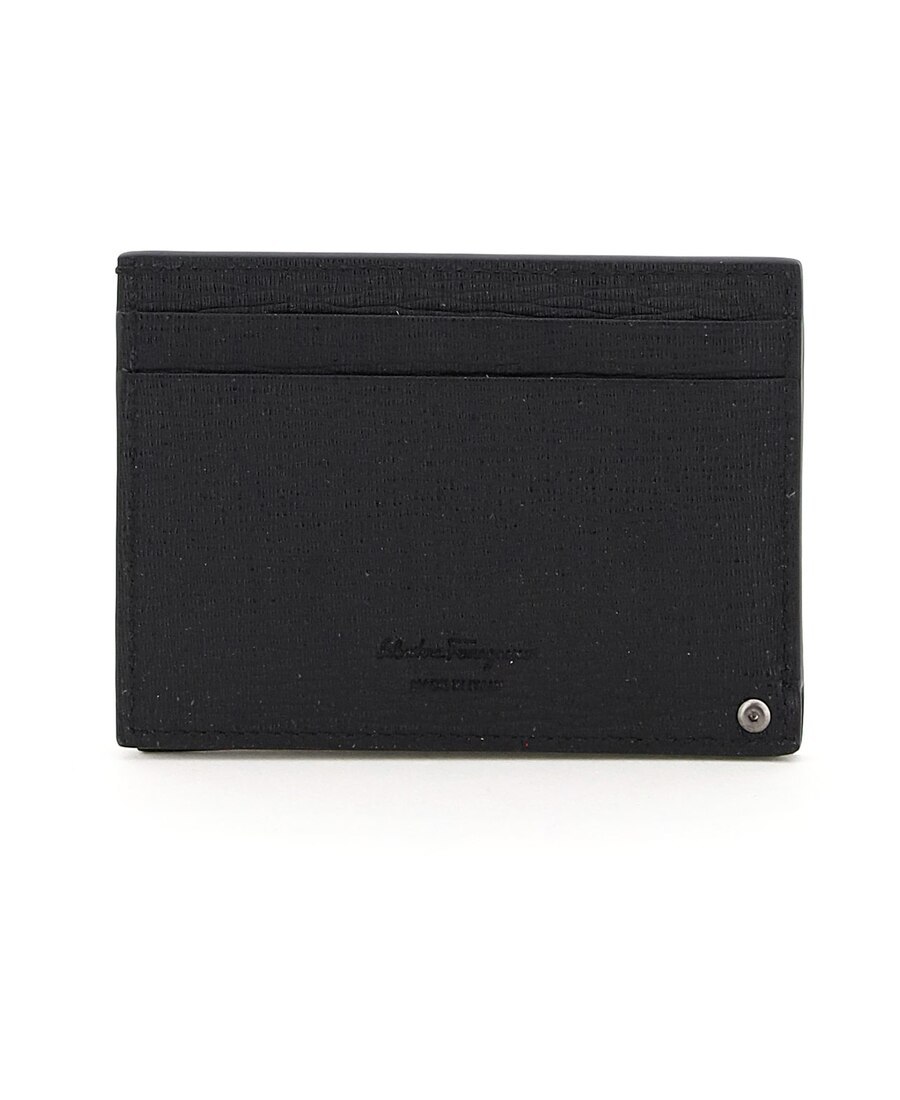 Ferragamo 'micro' Black Leather Wallet In Black