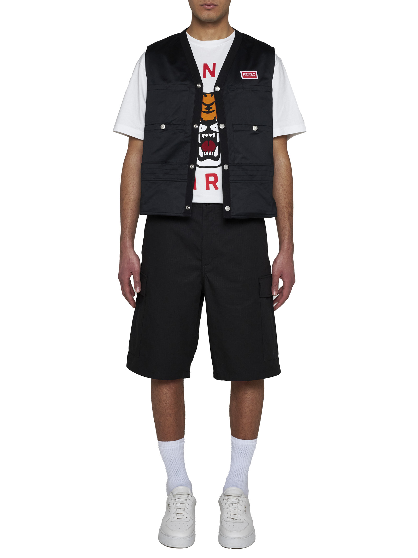 Kenzo Cargo Workwear Shorts In Black