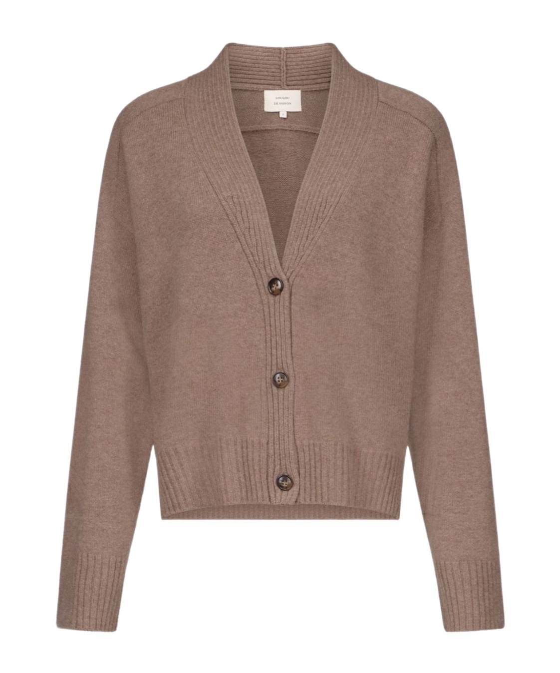 Loulou De Saison Kaia Lds Anthracite Grey Cashmere Cardigan In Brown