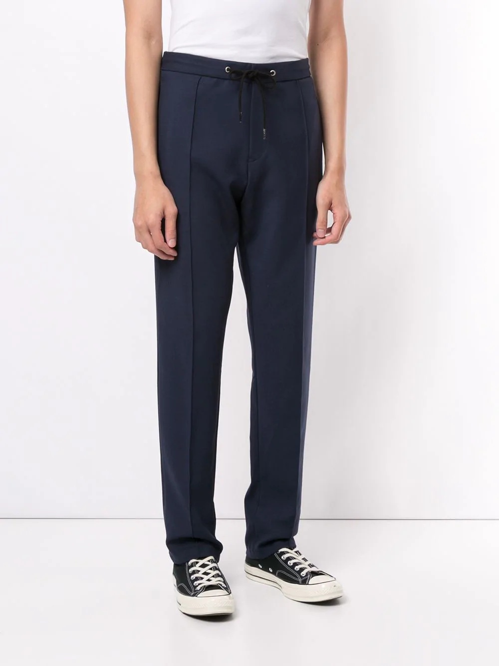 Kenzo Piped-trim Drawstring Waist Trousers In Black