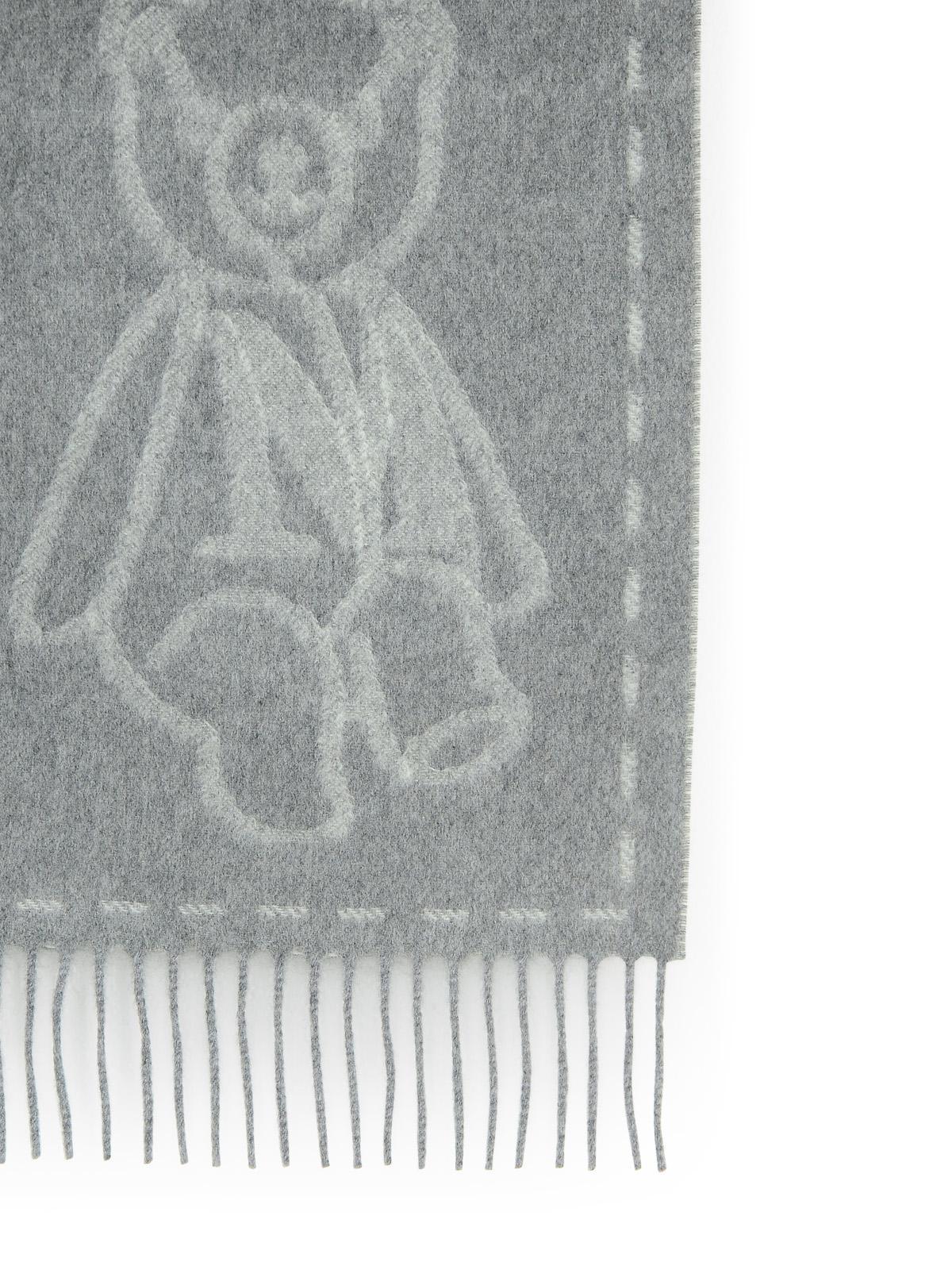 Max Mara Grey Cashmere Scarf In Gray