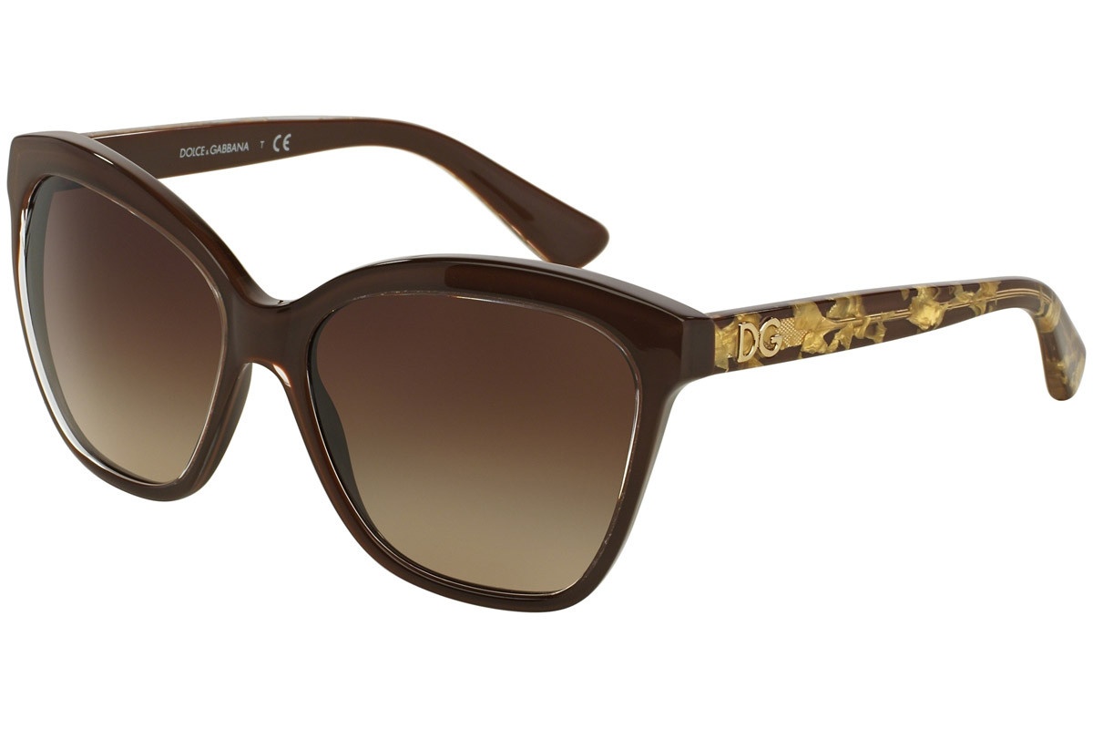 Dolce & Gabbana Logo Sunglasses In Brown