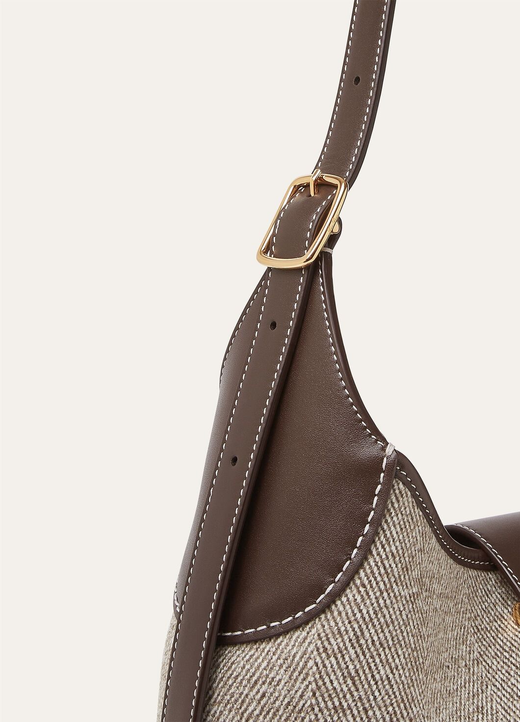 Loro Piana Medium Bobbin Bag In Natural Brown/dark Chocolate Licorice/sun Gold