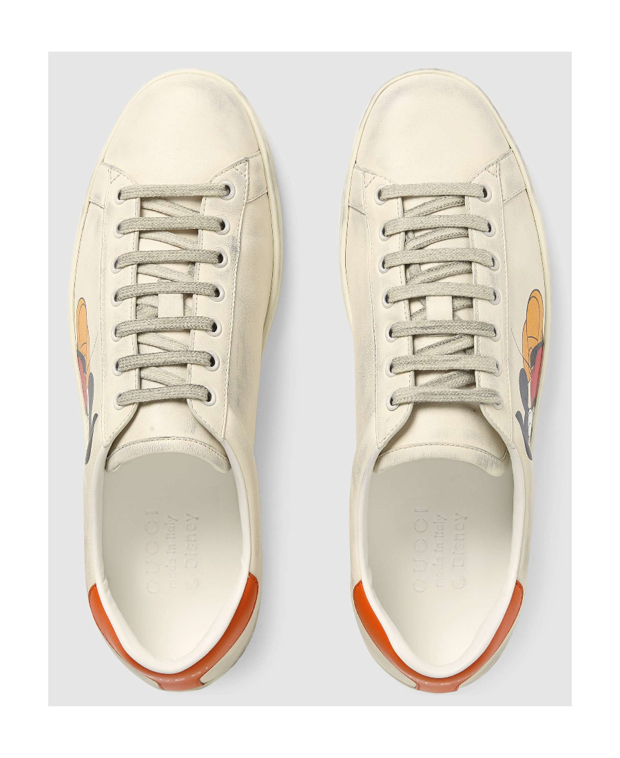 Shop Gucci X Disney Mickey Mouse Ace Low-top Sneakers In Nude