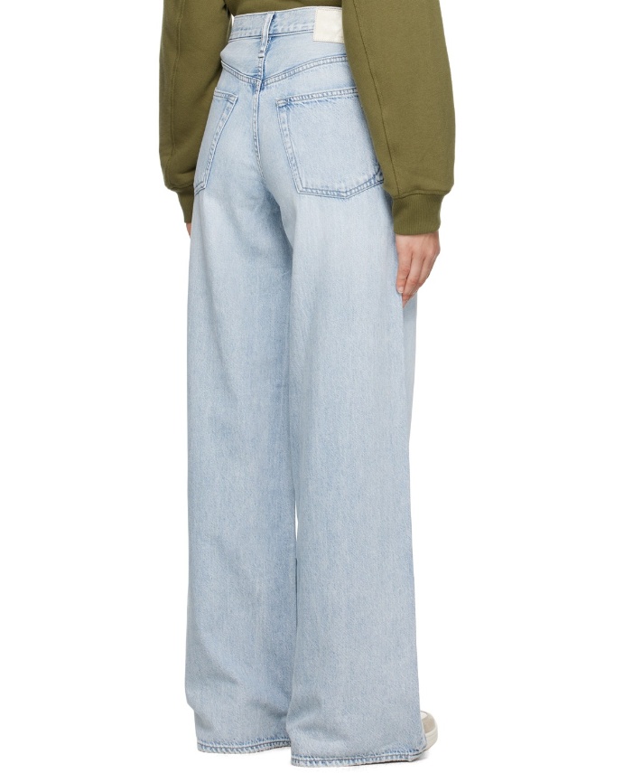 Rag & Bone Logo-patch Wide-leg Jeans In Blue