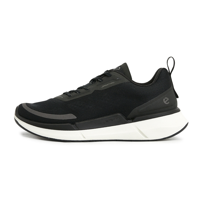 Ecco Lace-up Mesh Sneakers In Black