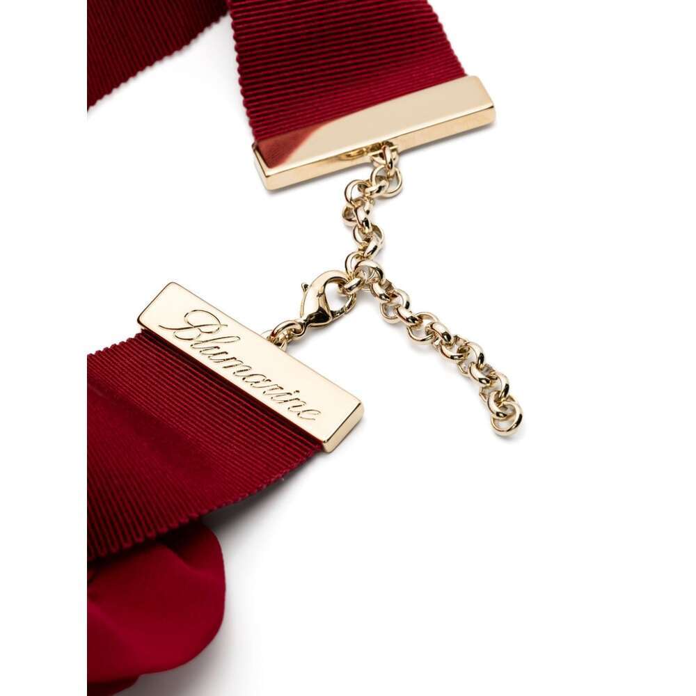 Blumarine Rose-brooch Choker Necklace In Red