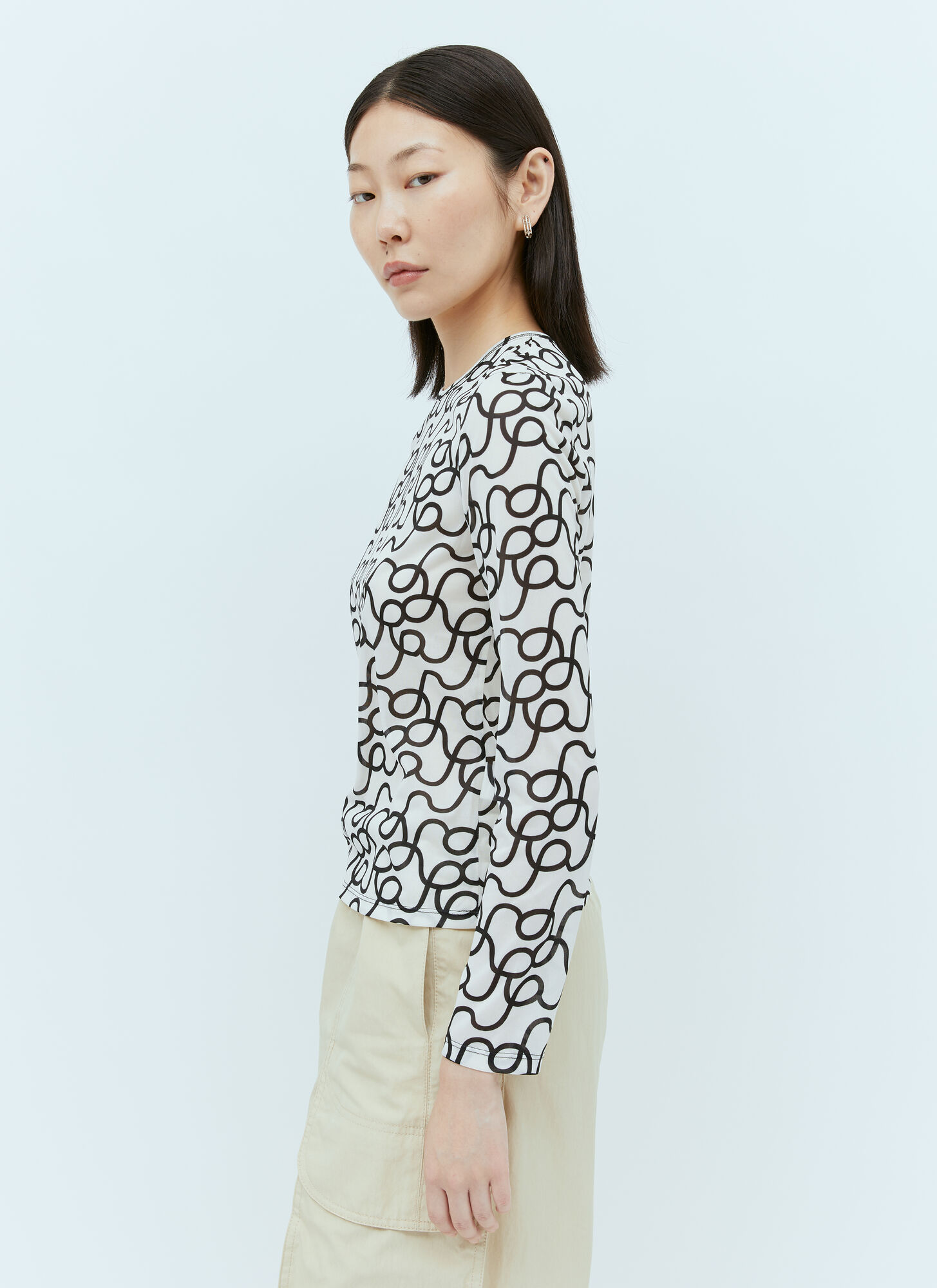 Rejina Pyo Pattern Printed Long-sleeved T-shirt In White