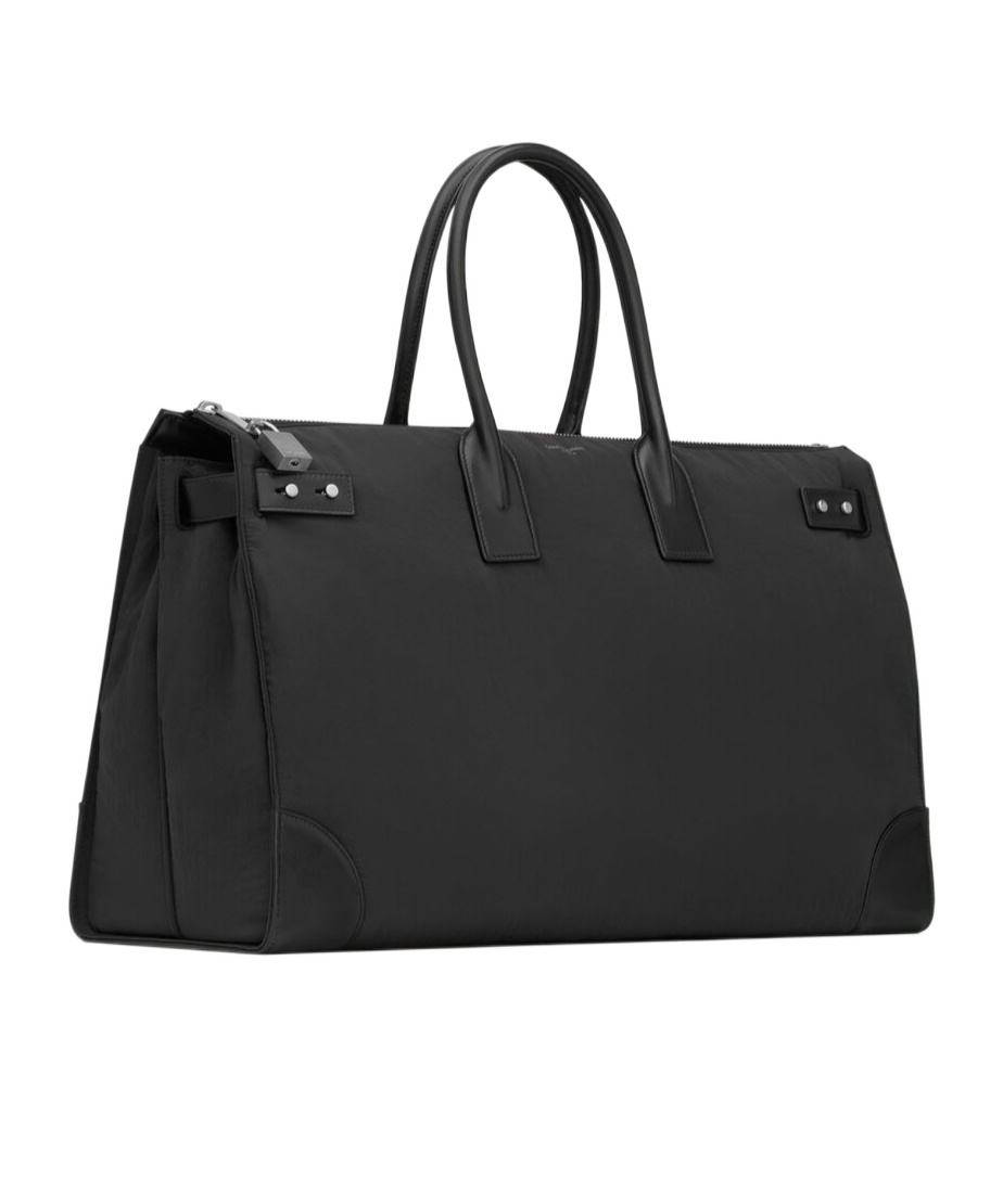 SAINT LAURENT SAC DE JOUR 48H DUFFEL IN NYLON AND LEATHER