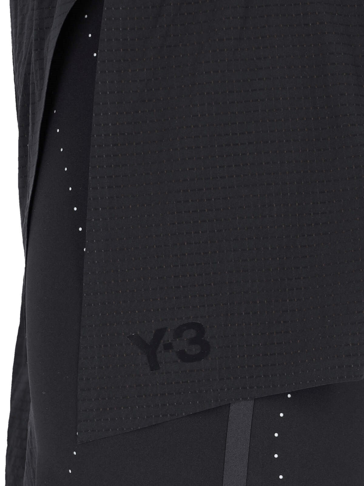 Y-3 Logo-printed Mesh Skort In Black