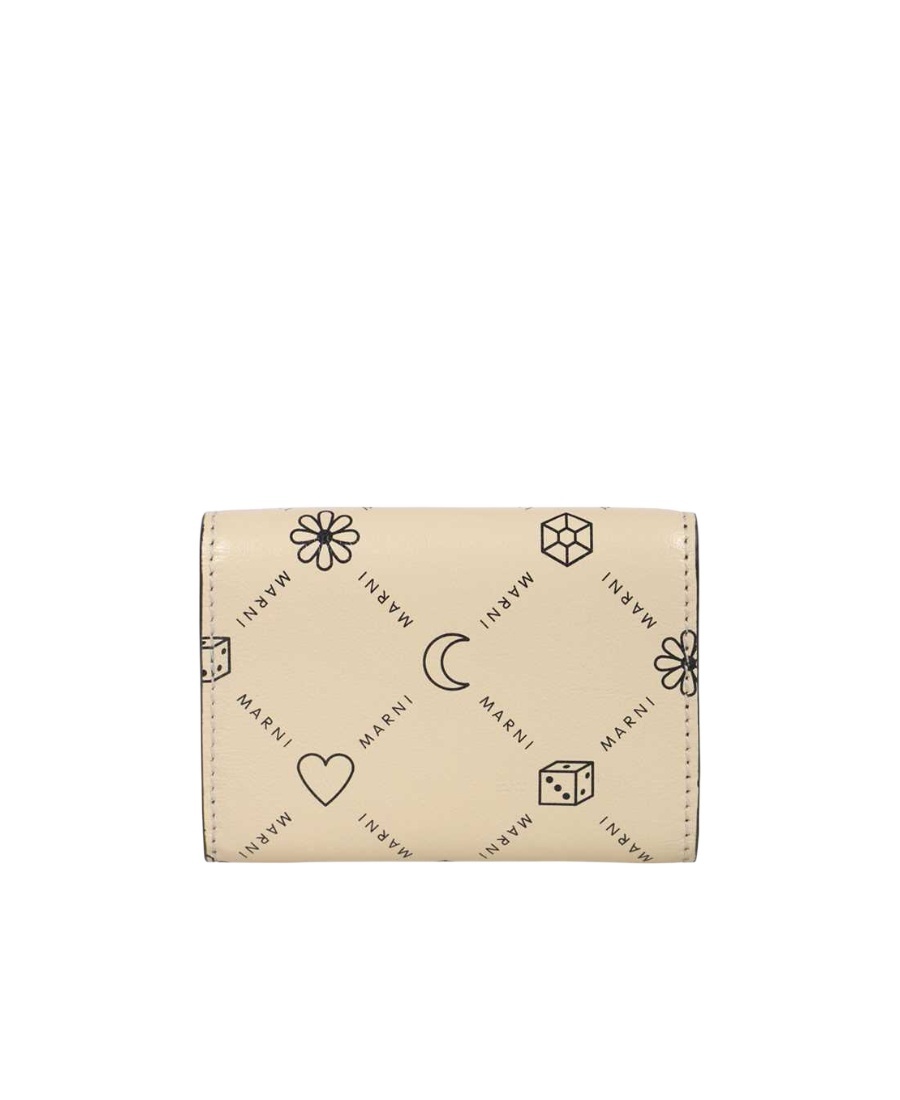 Marni Graphic Logo-print Cardholder In Nude