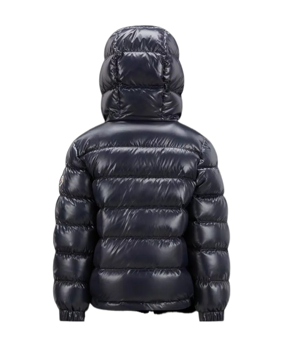 Moncler Enfant Logo Patch Padded Down Jacket In Blue