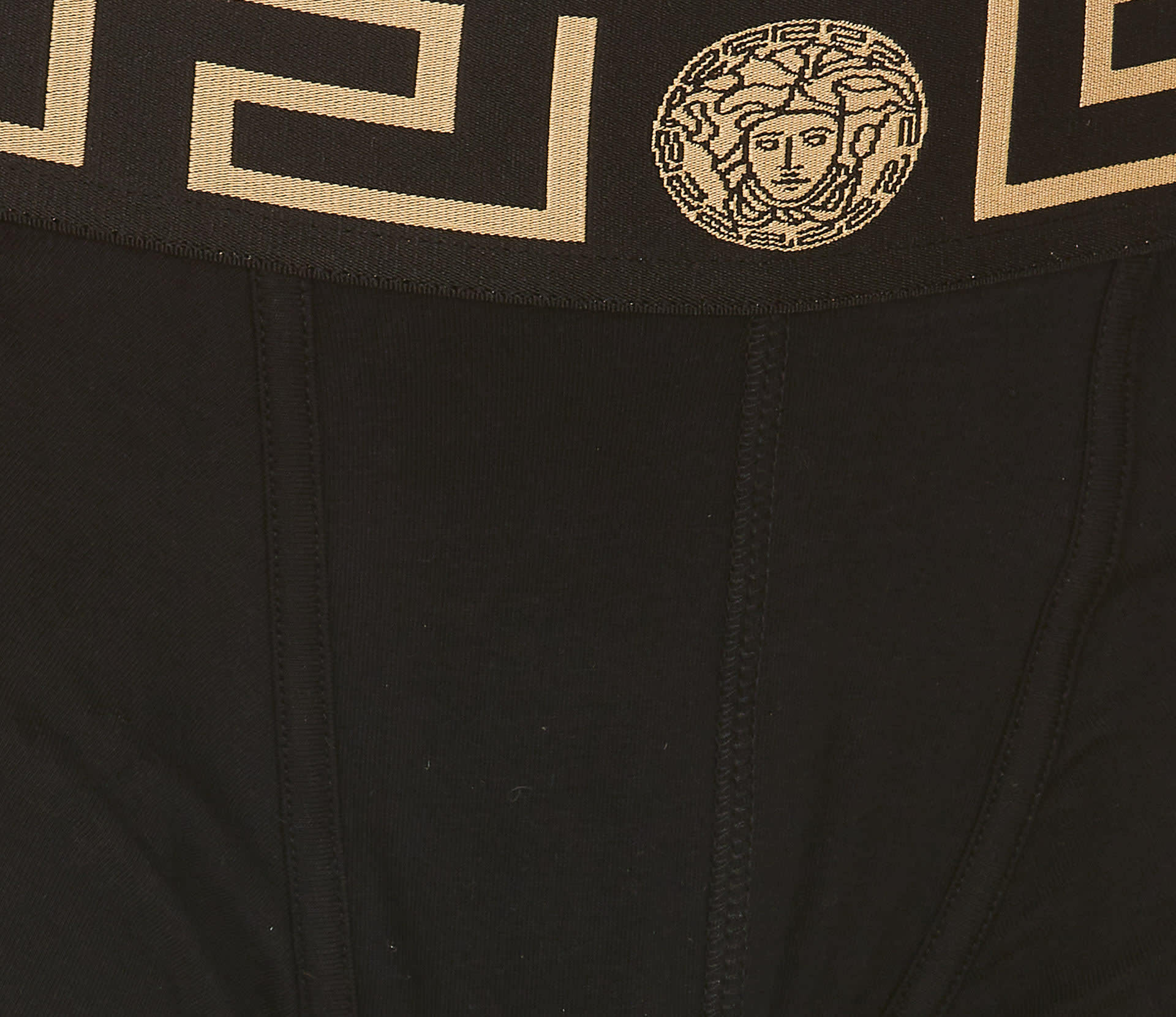 Versace Medusa Greek Key Waistband Boxer Shorts In Black