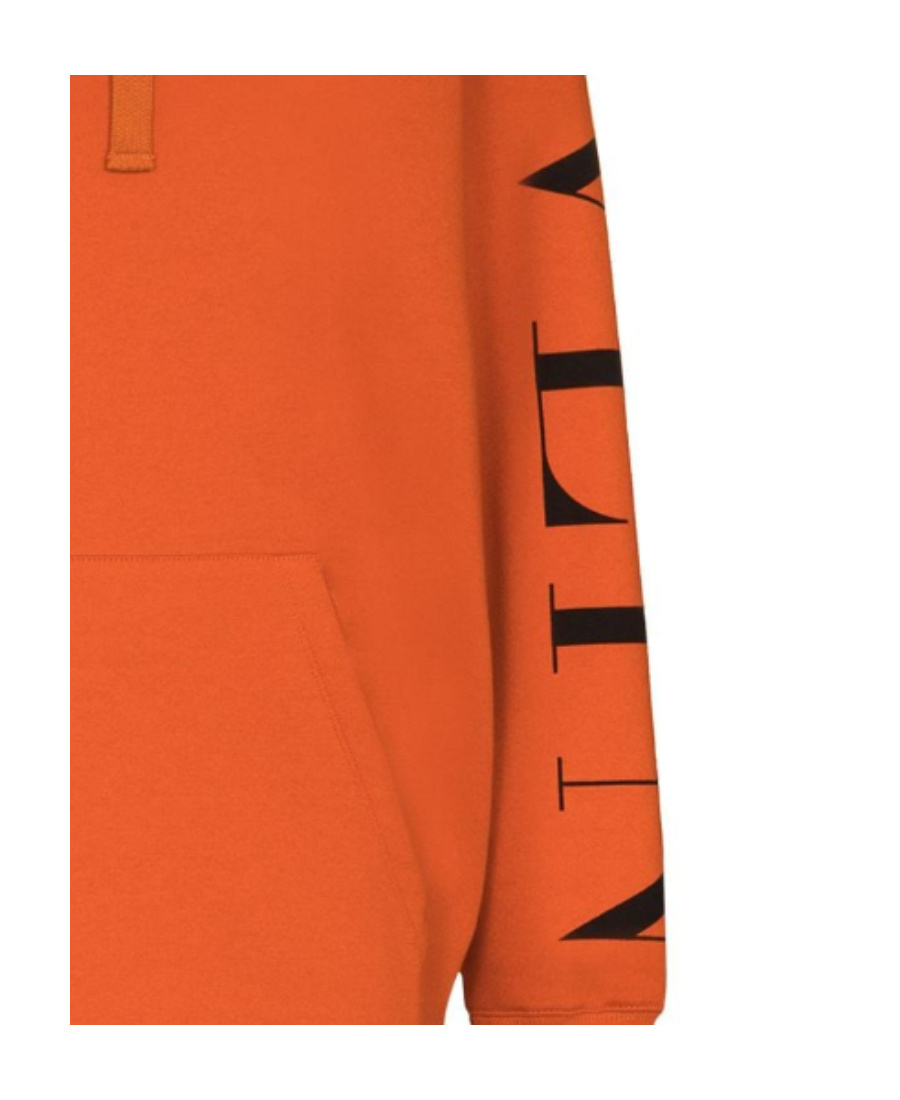 Valentino Logo-print Long-sleeve Hoodie In Orange