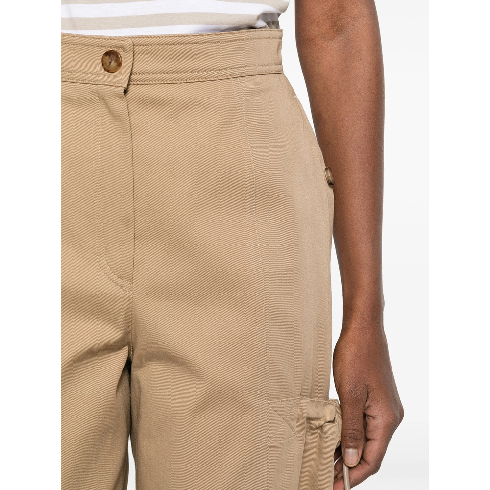 Max Mara Drawstring Pocket Cargo Pants In Nude