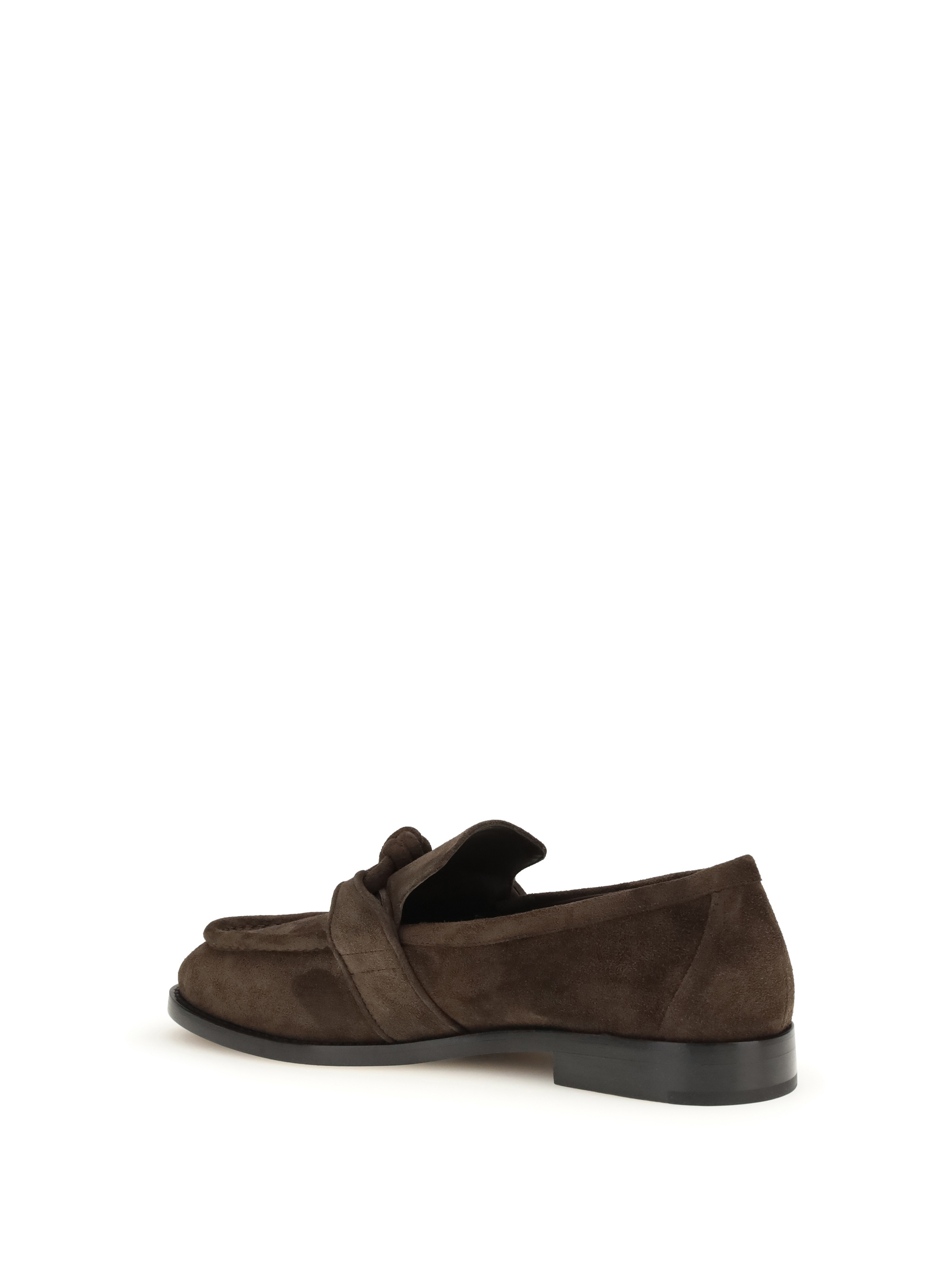 Bottega Veneta Brown Suede Astaire Loafers In Brown