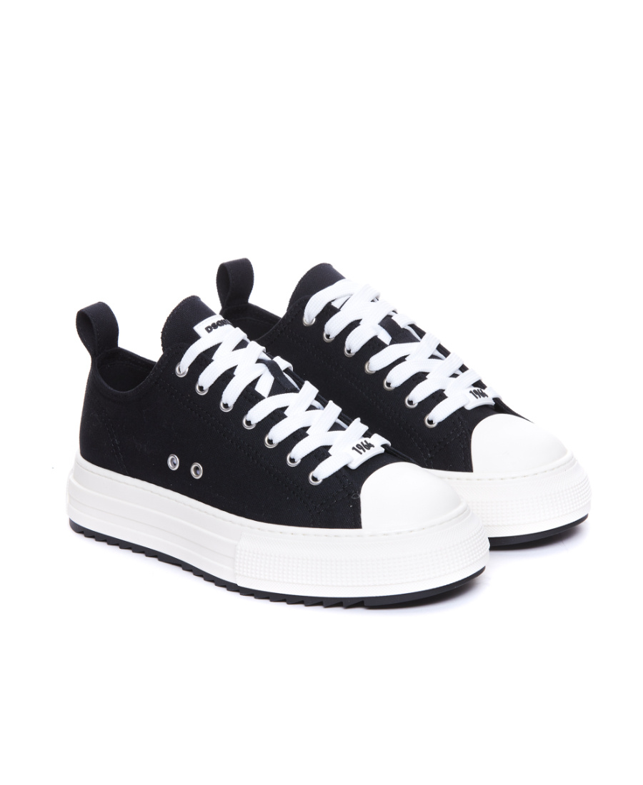 Shop Dsquared2 Berlin Canvas Sneakers In Black
