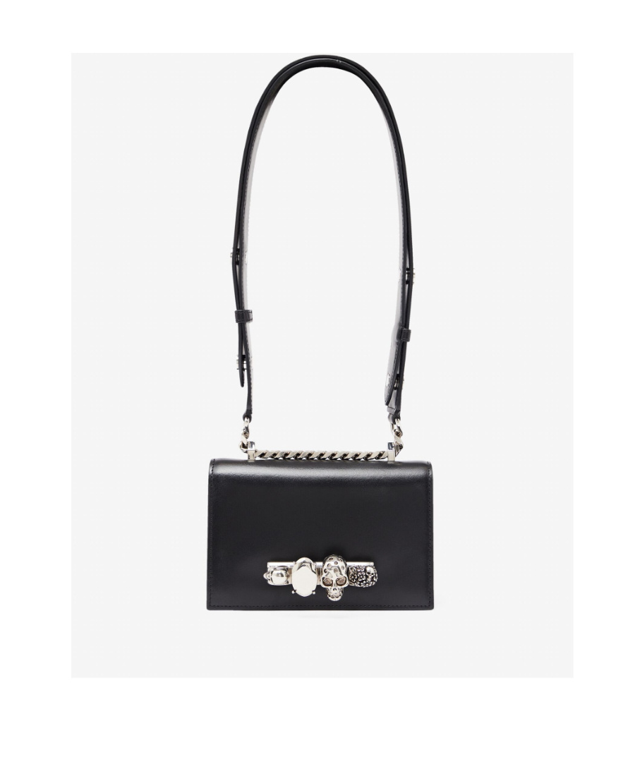 Alexander Mcqueen Mini Jewelled Satchel Bag In Black