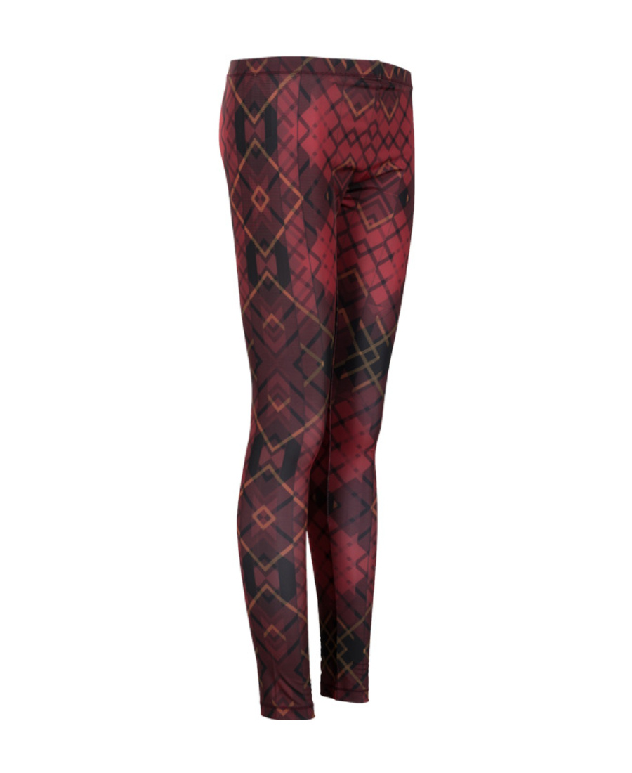 Alexander Mcqueen Classic Printed Pencil Leggings In Red