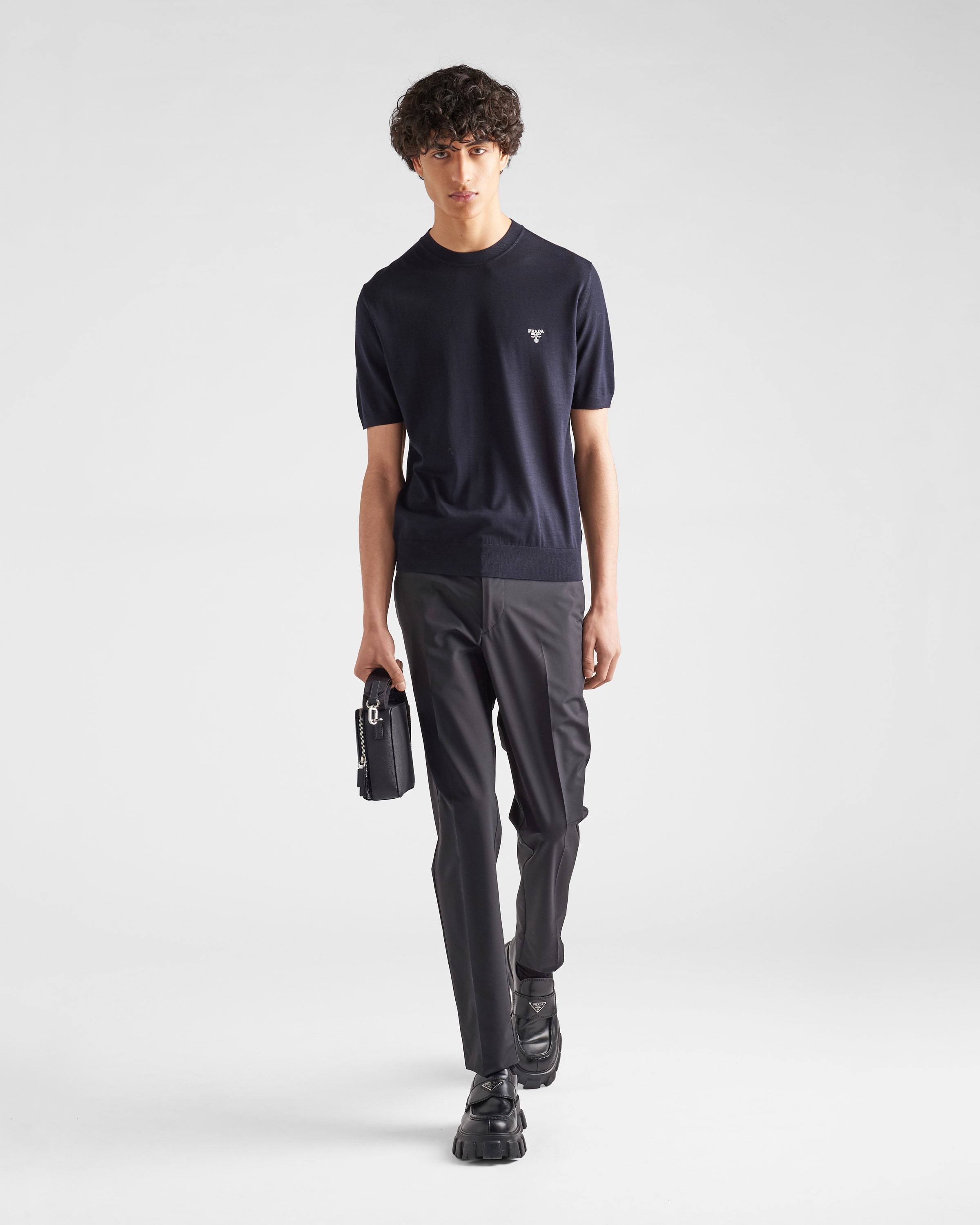 Prada Logo-print Short-sleeve T-shirt In Blue