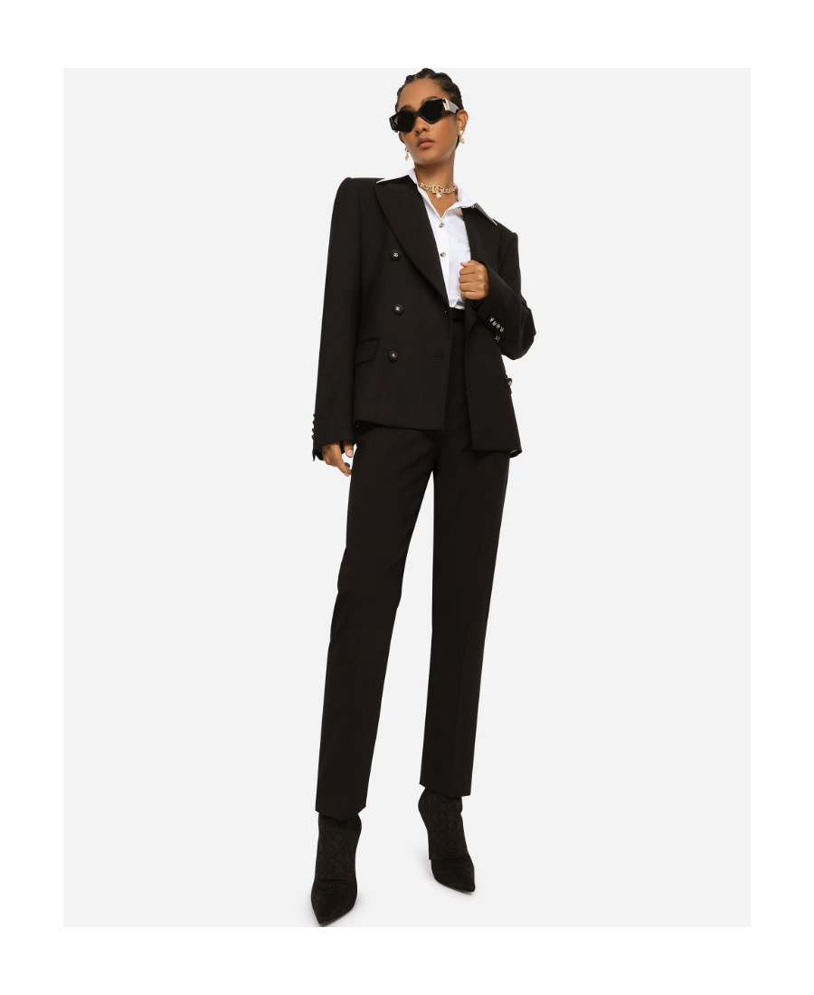 Dolce & Gabbana High-rise Wool And Silk-blend Tuxedo Pants In Black