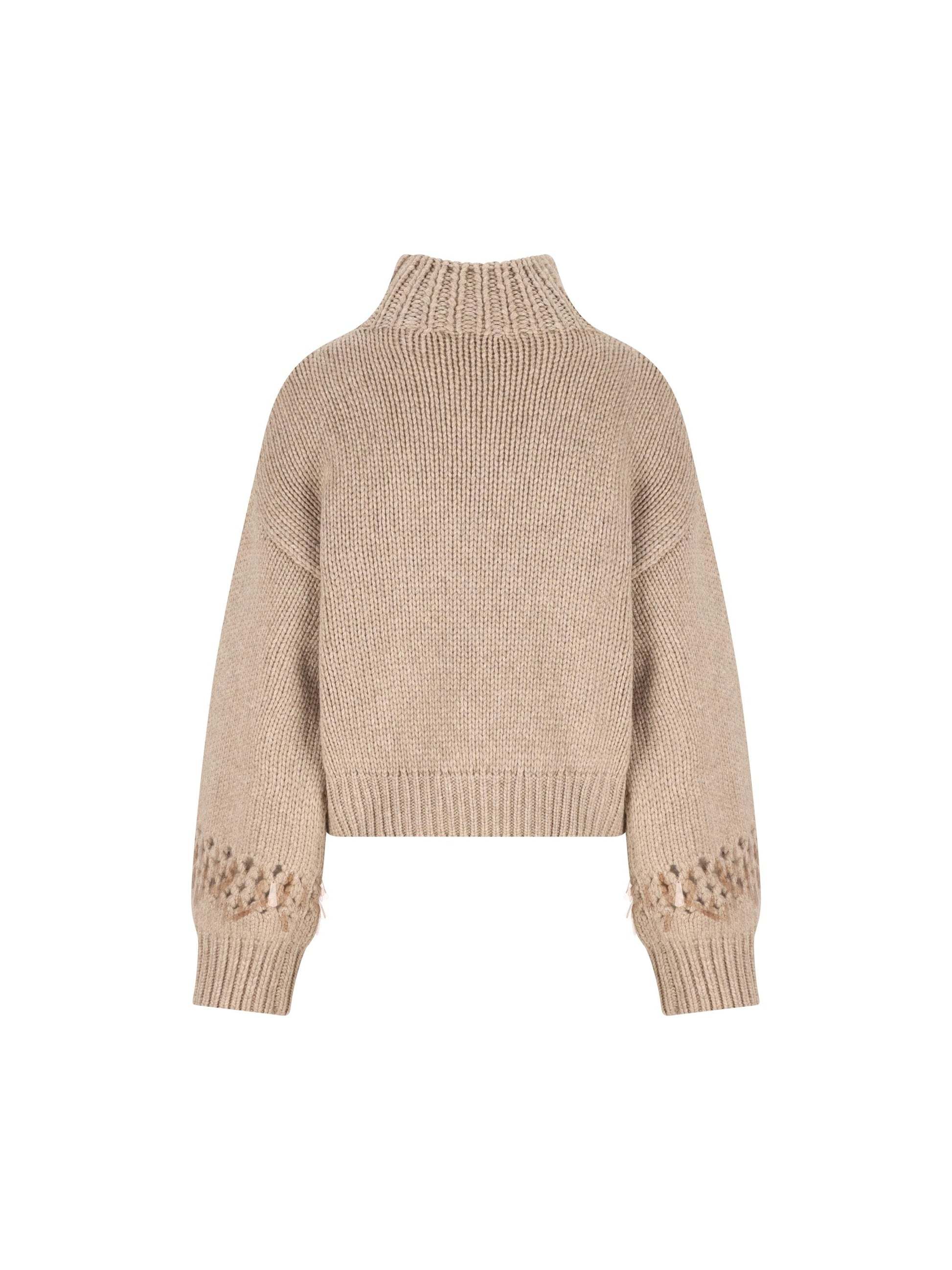 Brunello Cucinelli Openwork Ribbed Sweater In Neutral