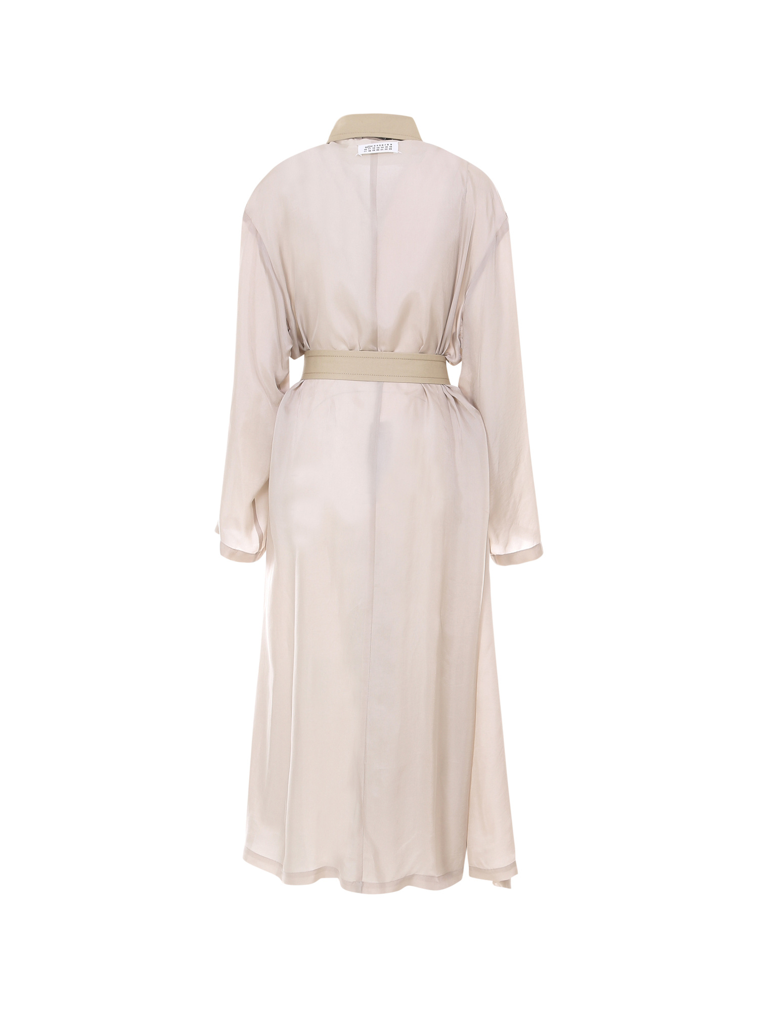 Maison Margiela Doppelreihiger Trenchcoat Aus Baumwoll-gabardine Mit Charmeuse-einsatz In Nude