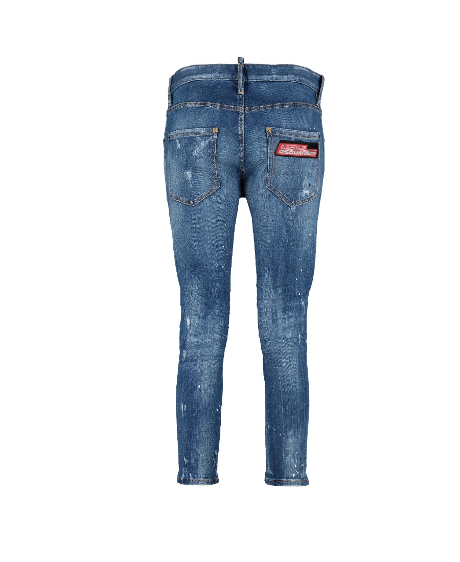 Dsquared2 Logo Details Jeans In Blue