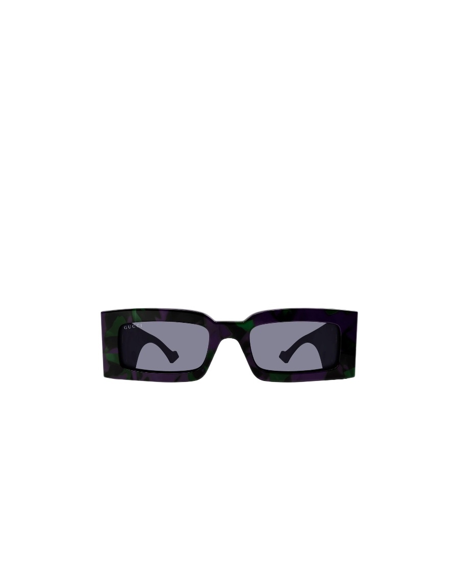 Gucci Logo-plaque Rectangle-frame Sunglasses In Black